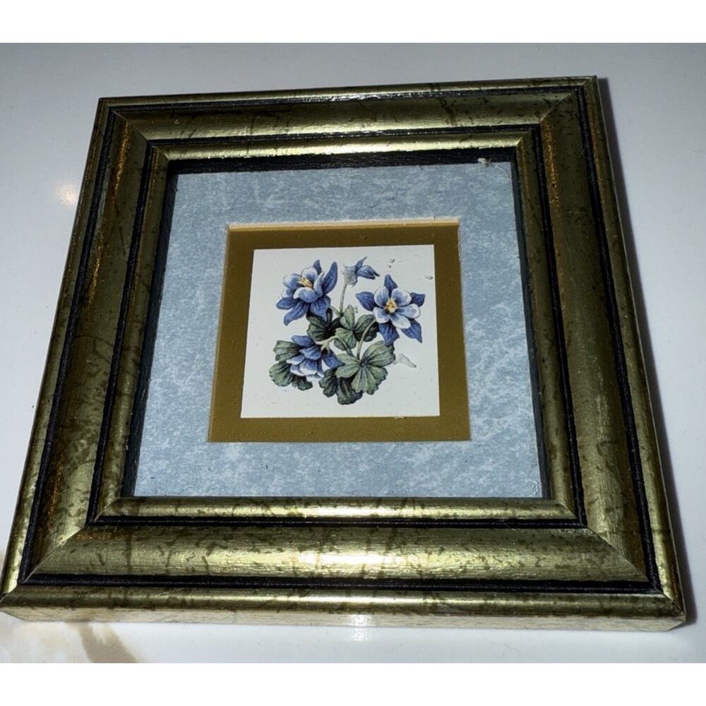 Vintage 1992 Heartfelt Pansy Pretty Petal Collectibles 4x4 Frame Decor K Seek